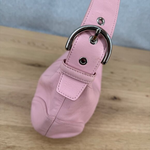 Coach Vintage Y2K Soho Hobo Crescent Bag Purse Light Pink Small Shoulder Top Zip - Picture 5 of 13